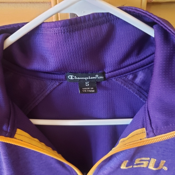 LSU Tigers Champion Elite 1/4 Zip Dry Fit Pullover Long Sleeve Shirt Women’s S - Picture 5 of 5